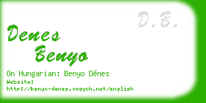 denes benyo business card